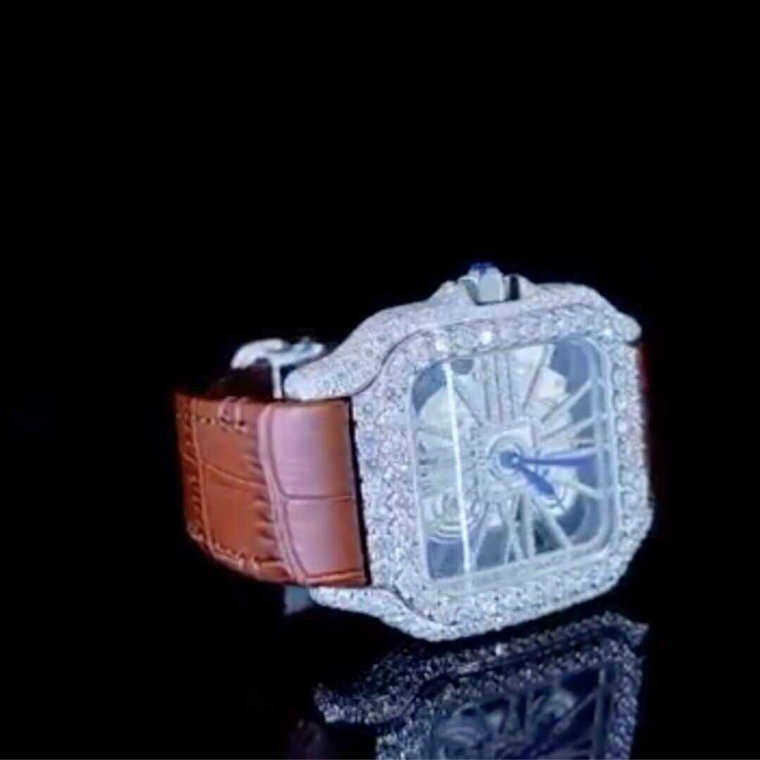 Hip Hop Bust Down Automatic Moissanite Watch 4 Hip Hop Bust Down Automatic Moissanite Watch - Image 4