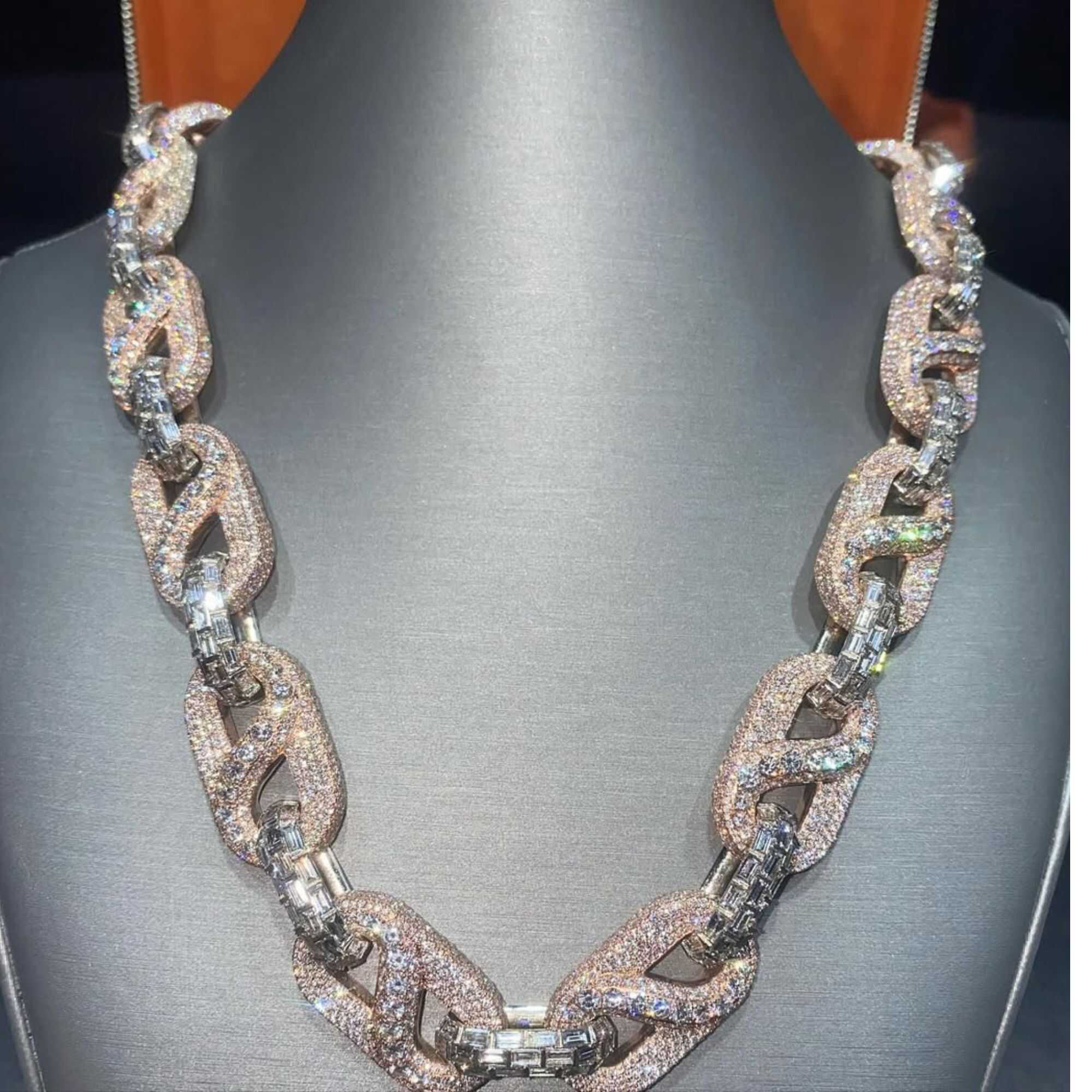 20mm Diamond Chain For Men, Diamond Cut Cuban Link Chain 4 20 mm Cuban Link Chain for men