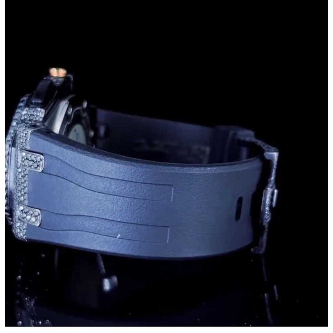 Premium Moissanite Iced Out Silicone Band Watch 3 Premium Moissanite Iced Out Silicone Band Watch - Image 3