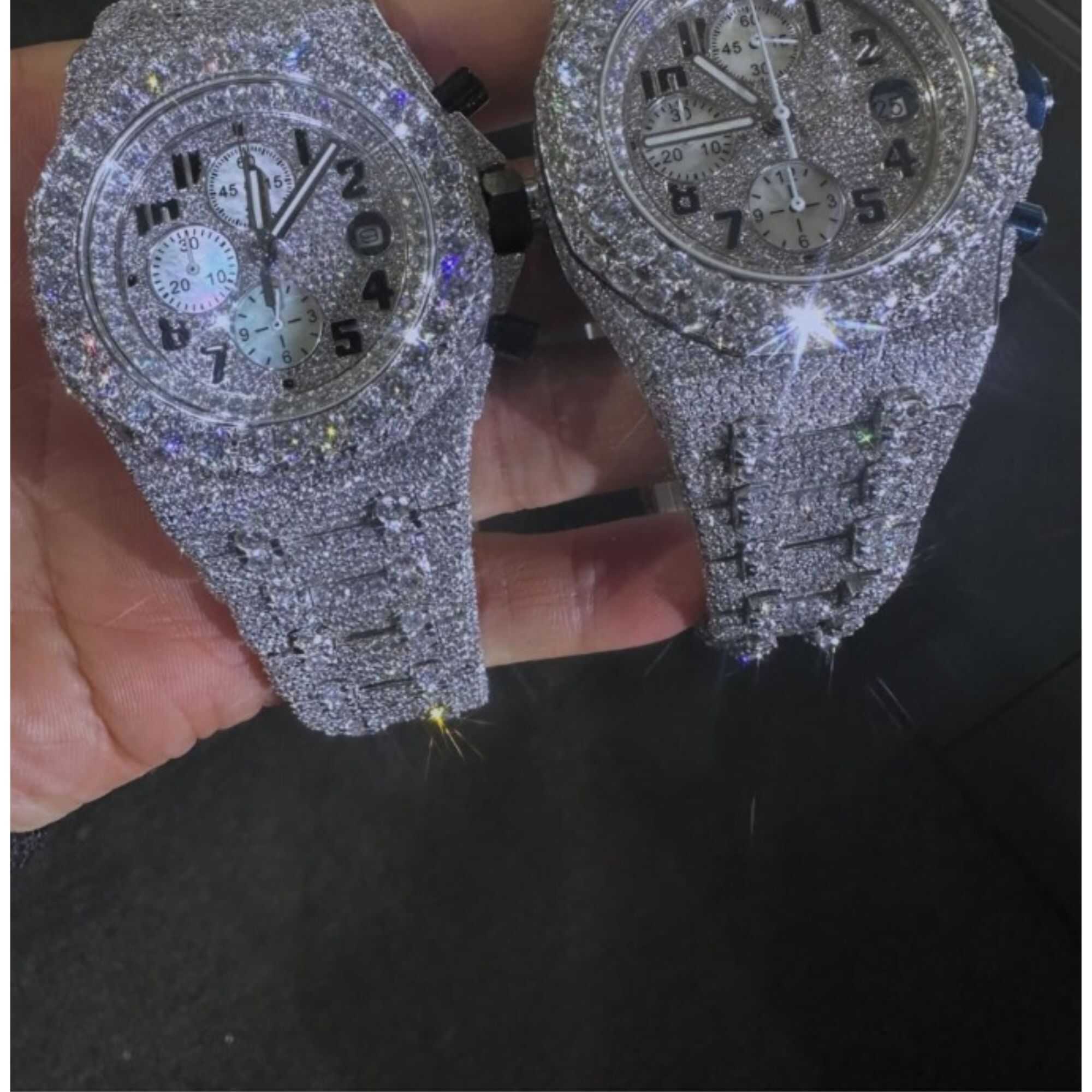 Moissanite Watches Fully Iced Out with Round Dial 3 Moissanite Watches Fully Iced Out with Round Dial - Image 3