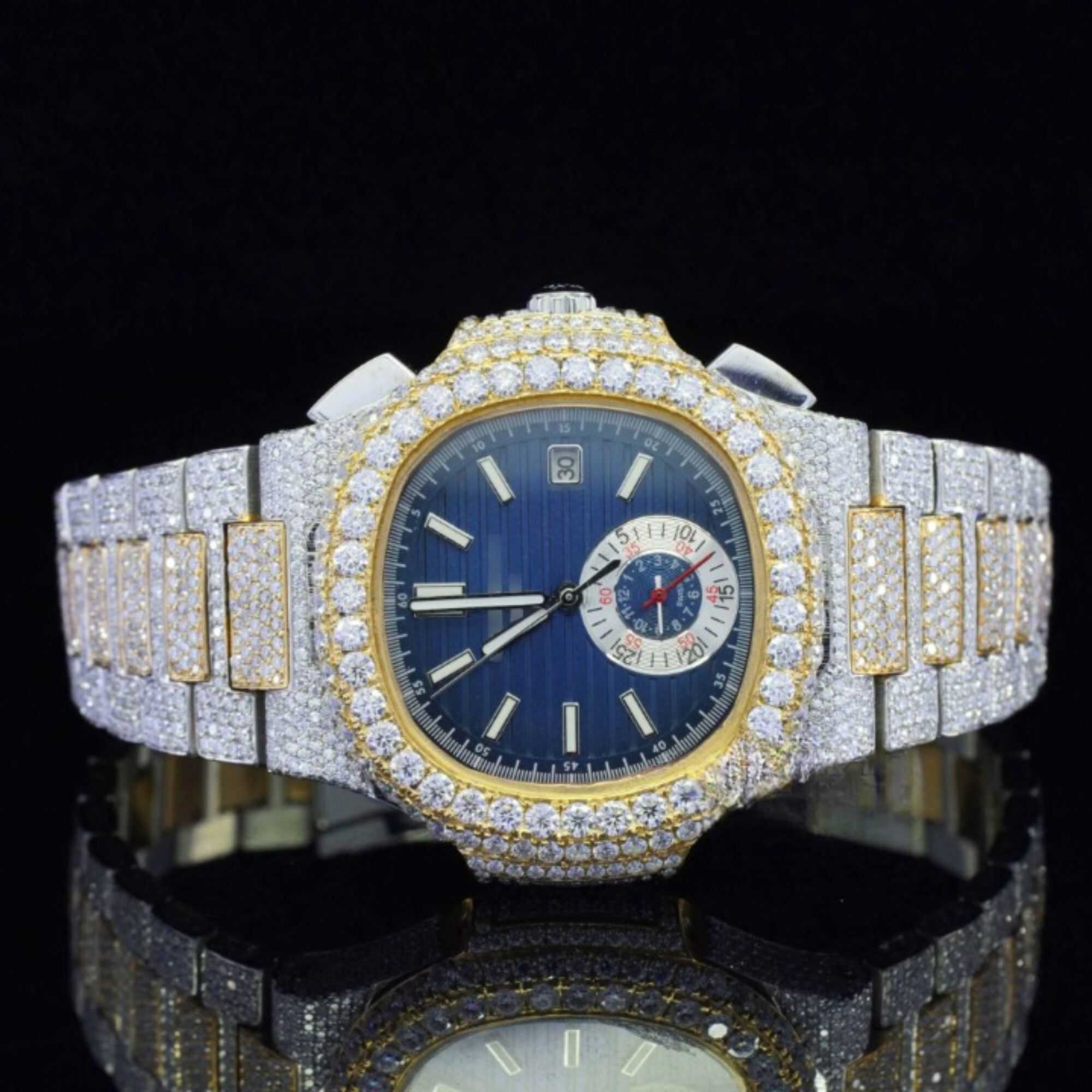 Elegant Moissanite Watches Iced Out for Men & Women 1 Elegant Moissanite Watches Iced Out for Men & Women