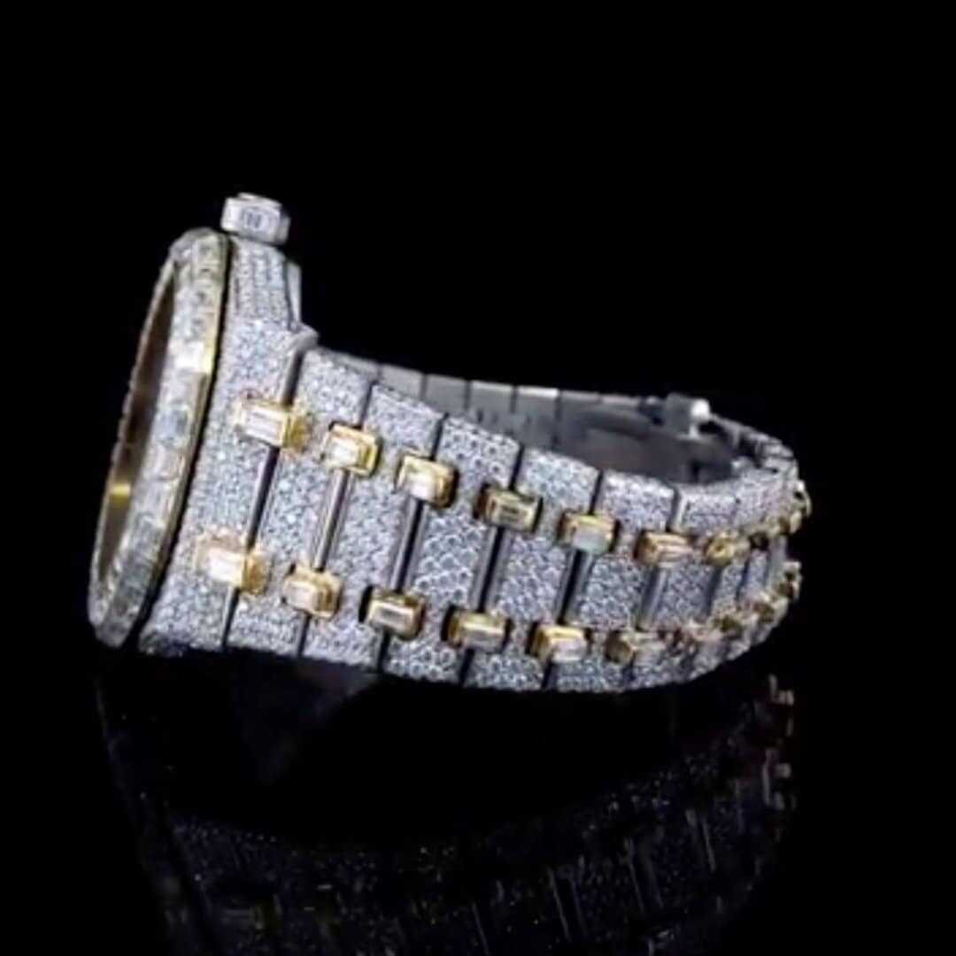 44MM White Gold Plated Hip Hop Iced Out Men's Watch 5 44MM White Gold Plated Hip Hop Iced Out Men's Watch - Image 5