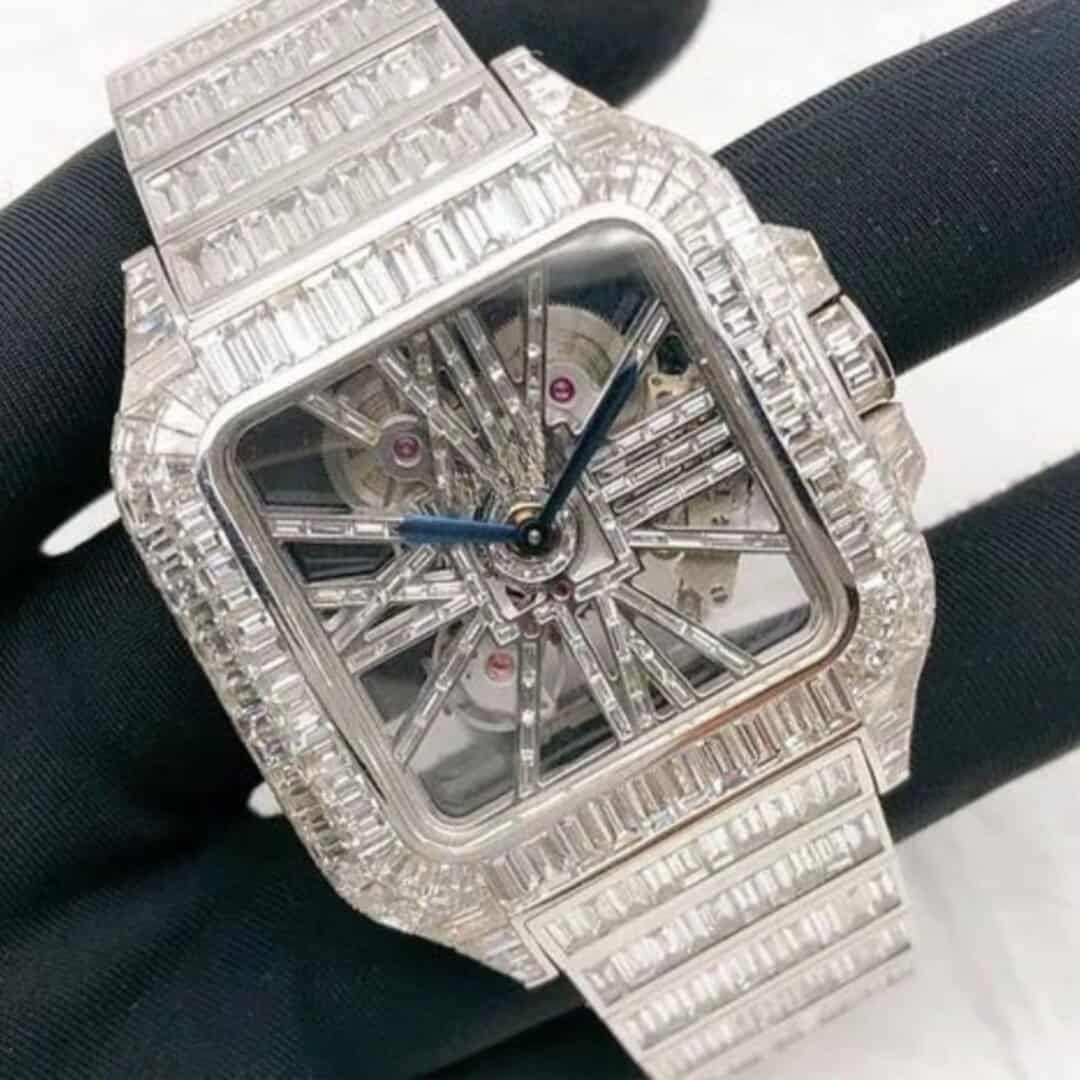 Stainless Steel Iced Moissanite Watch 2 Stainless Steel Iced Moissanite Watch - Image 2