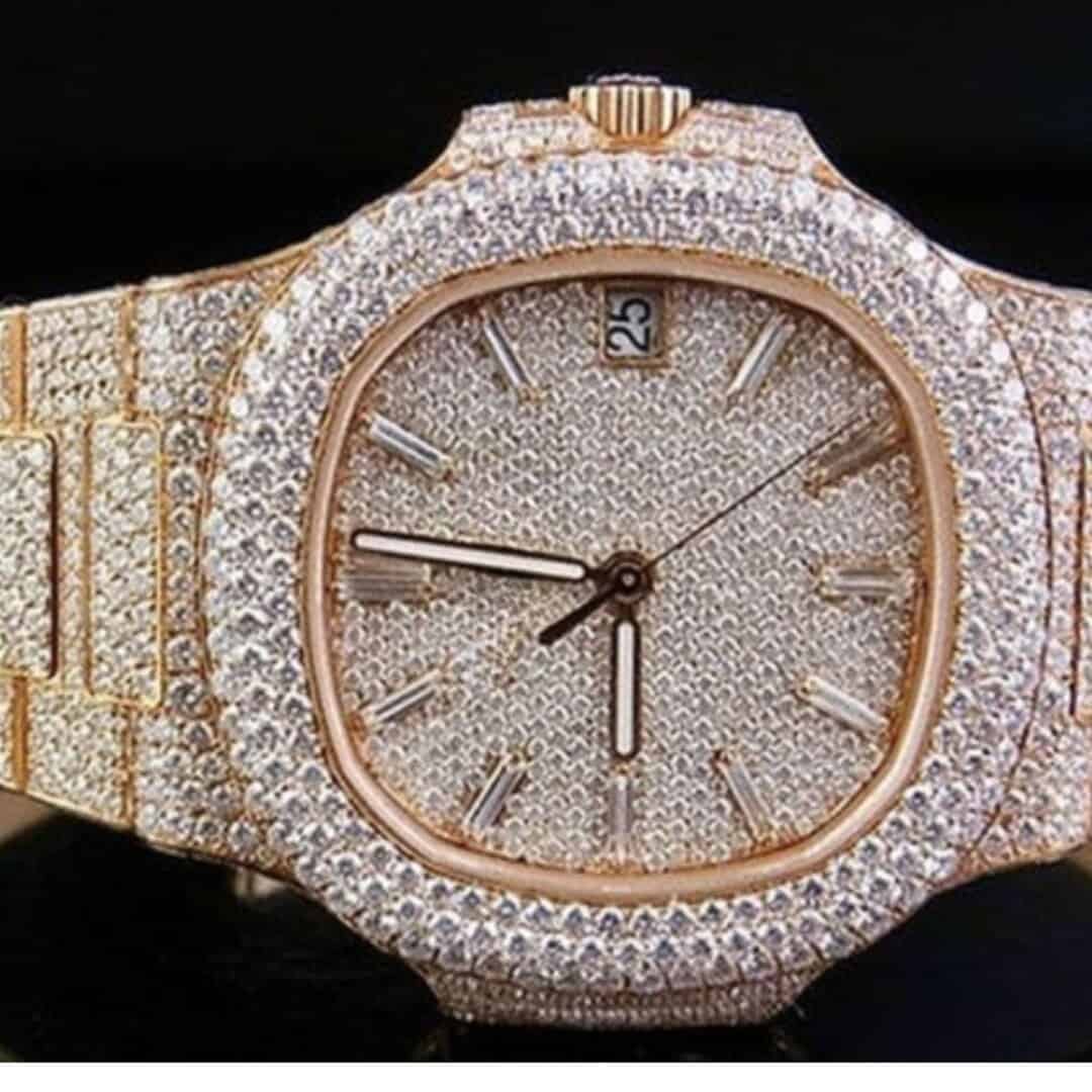 Stainless Steel Fully Flooded Luxury Watch for Wedding 3 Stainless Steel Fully Flooded Luxury Watch for Wedding - Image 3