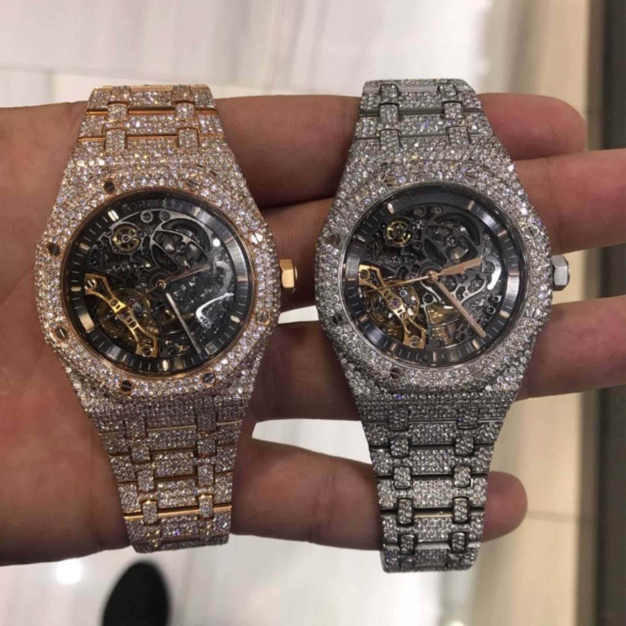 Premium Frosted Bust Down Iced Out Watches, Moissanite Watches 1 Premium Frosted Bust Down Iced Out Watches, Moissanite Watches
