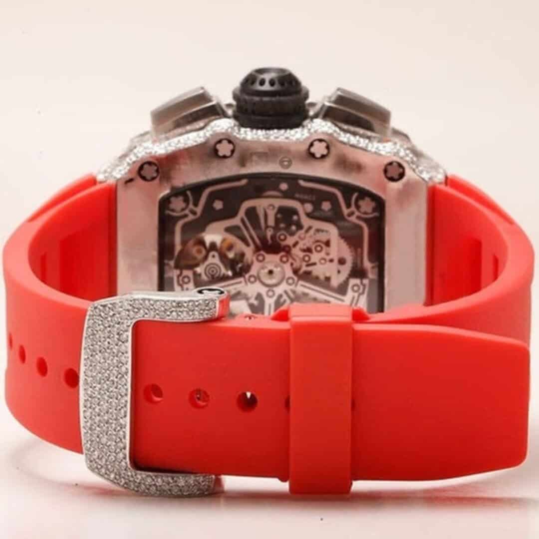 Silicone Strap Moissanite Bust Down Watch for Men 6 Silicone Strap Moissanite Bust Down Watch for Men - Image 6