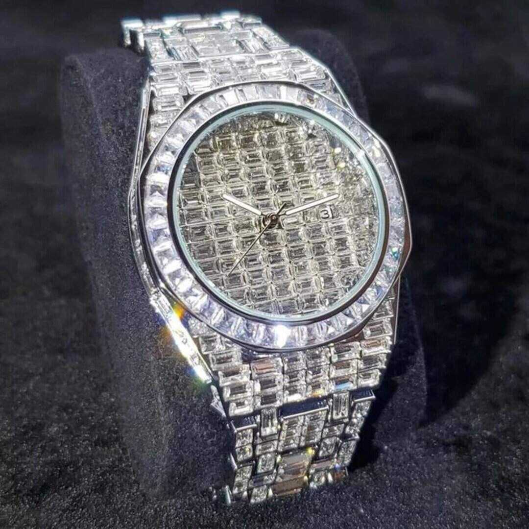 Iced-Out Bust Down Moissanite Luxury Watch 1 Iced-Out Bust Down Moissanite Luxury Watch
