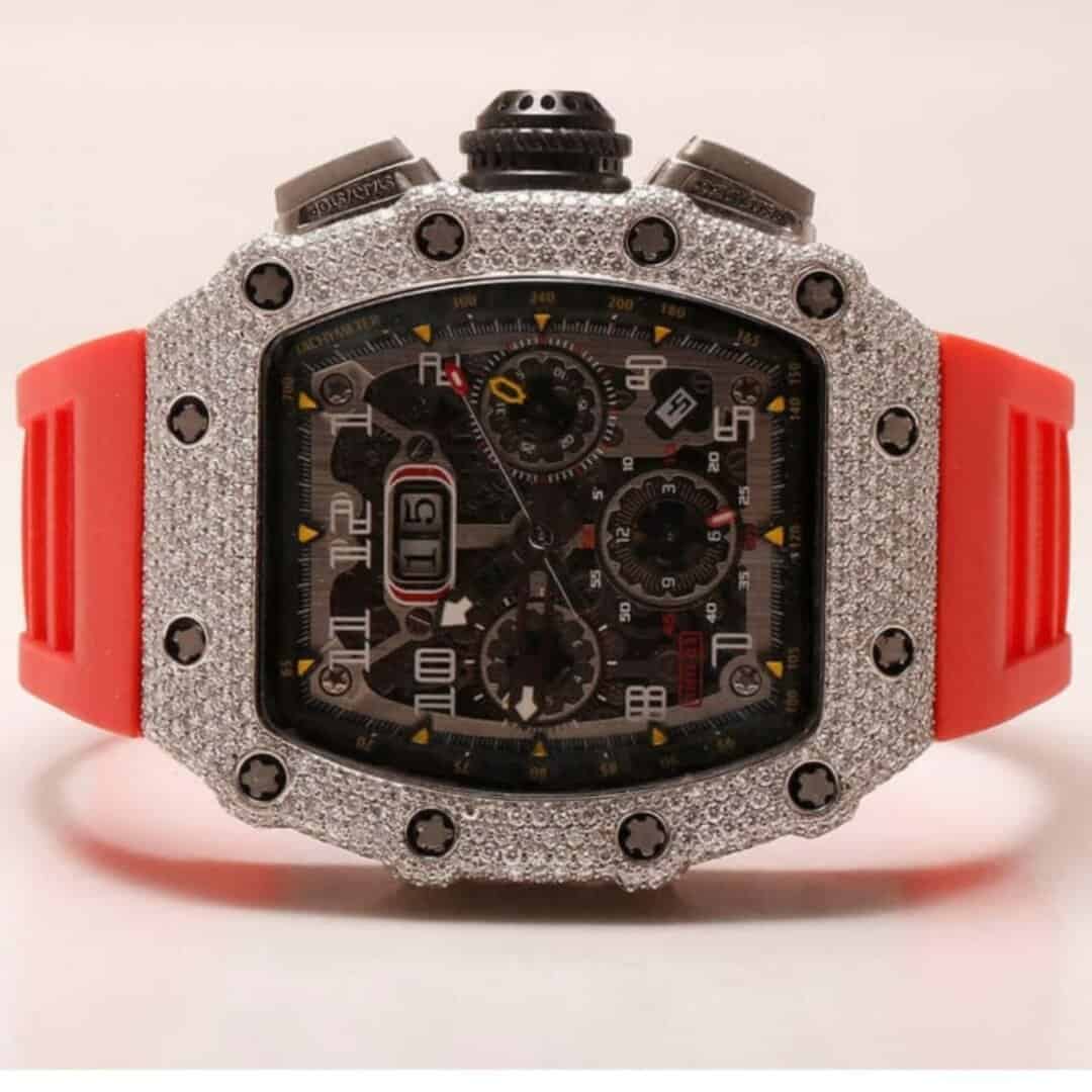 Iced Out Moissanite Watch with Soft Silicone Fit 7 Iced Out Moissanite Watch with Soft Silicone Fit - Image 7