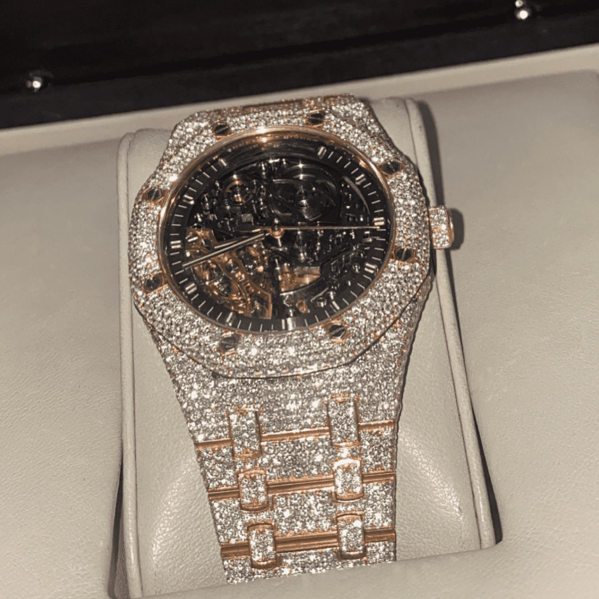Classic Automatic Watch with Iced Out Bust Down Finish 1 Classic Automatic Watch with Iced Out Bust Down Finish