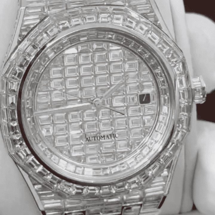 Iced Out Moissanite Watches with Round Case for Men & Women 1 Iced Out Moissanite Watches with Round Case for Men & Women