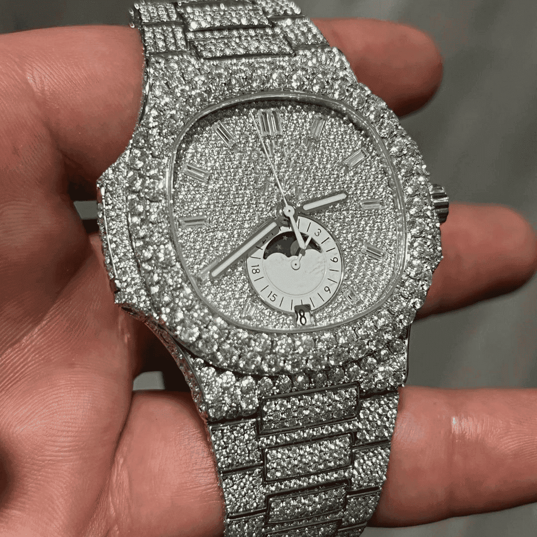 Classic Moissanite Diamond Iced Out Watch 1 Classic Moissanite Diamond Iced Out Watch