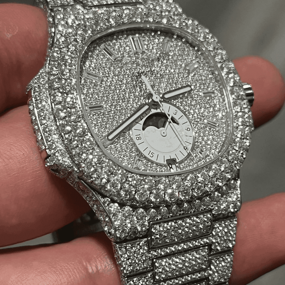 Classic Moissanite Diamond Iced Out Watch 4 Classic Moissanite Diamond Iced Out Watch - Image 4