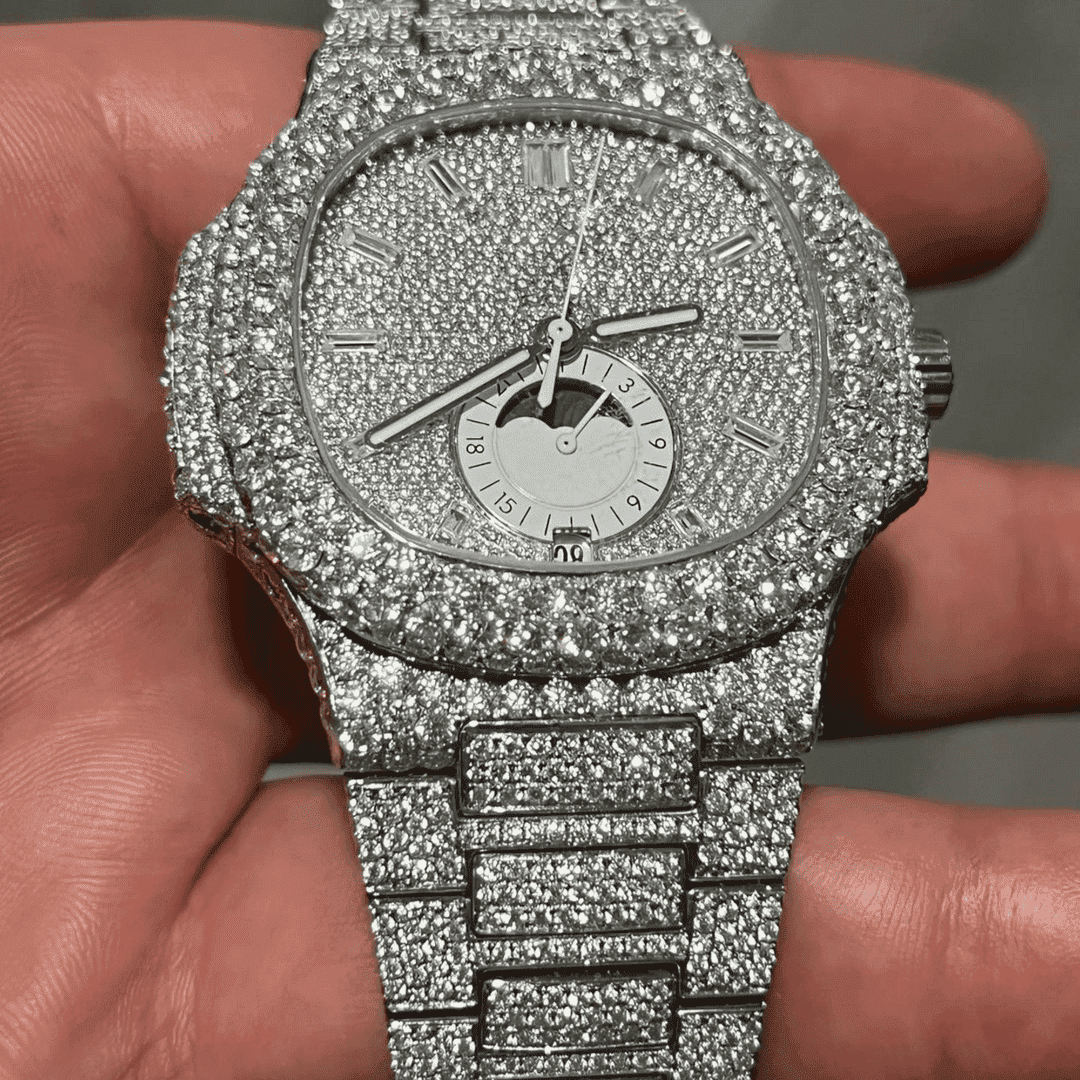 Classic Moissanite Diamond Iced Out Watch 2 Classic Moissanite Diamond Iced Out Watch - Image 2