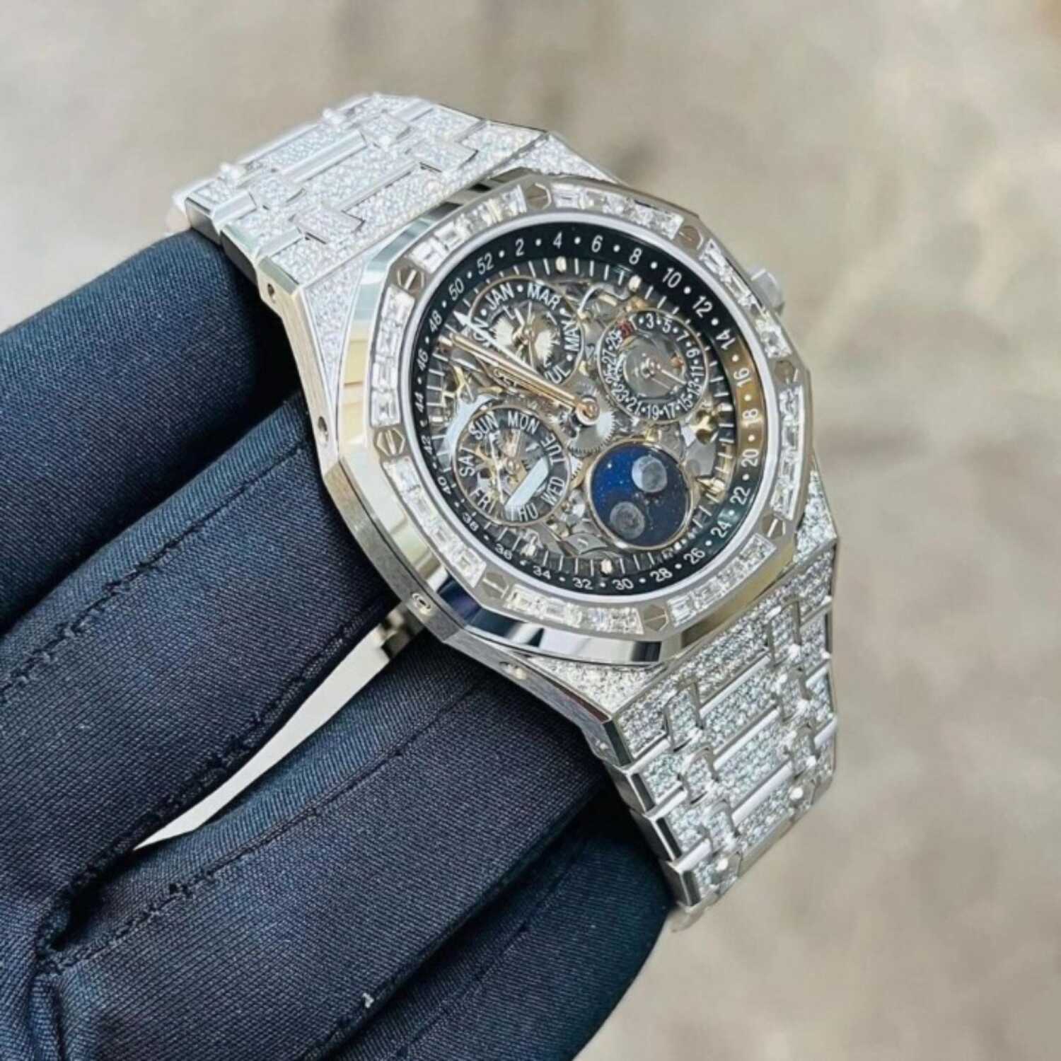 High Gloss Bust Down Iced Out Watches, Moissanite Watches 2 High Gloss Bust Down Iced Out Watches, Moissanite Watches - Image 2