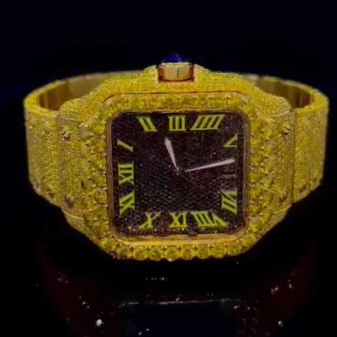 Moissanite Diamond Iced Out Automatic Watch For Men 1 moissanite watch pass diamond tester