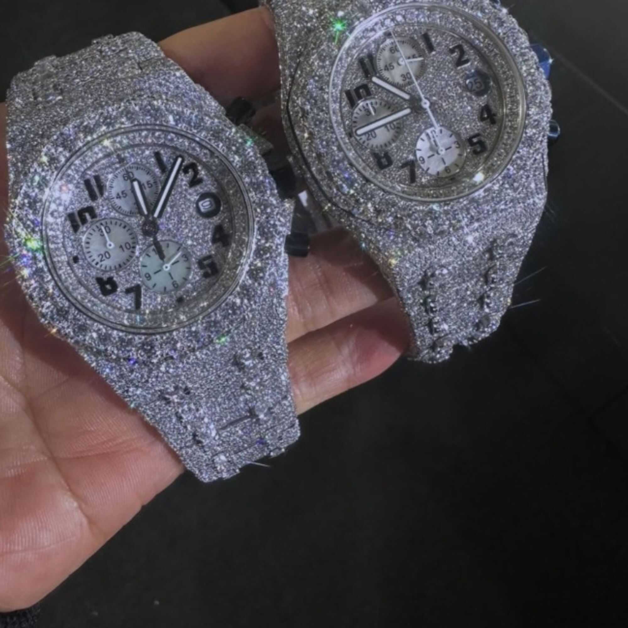 Moissanite Watches Fully Iced Out with Round Dial 2 Moissanite Watches Fully Iced Out with Round Dial - Image 2