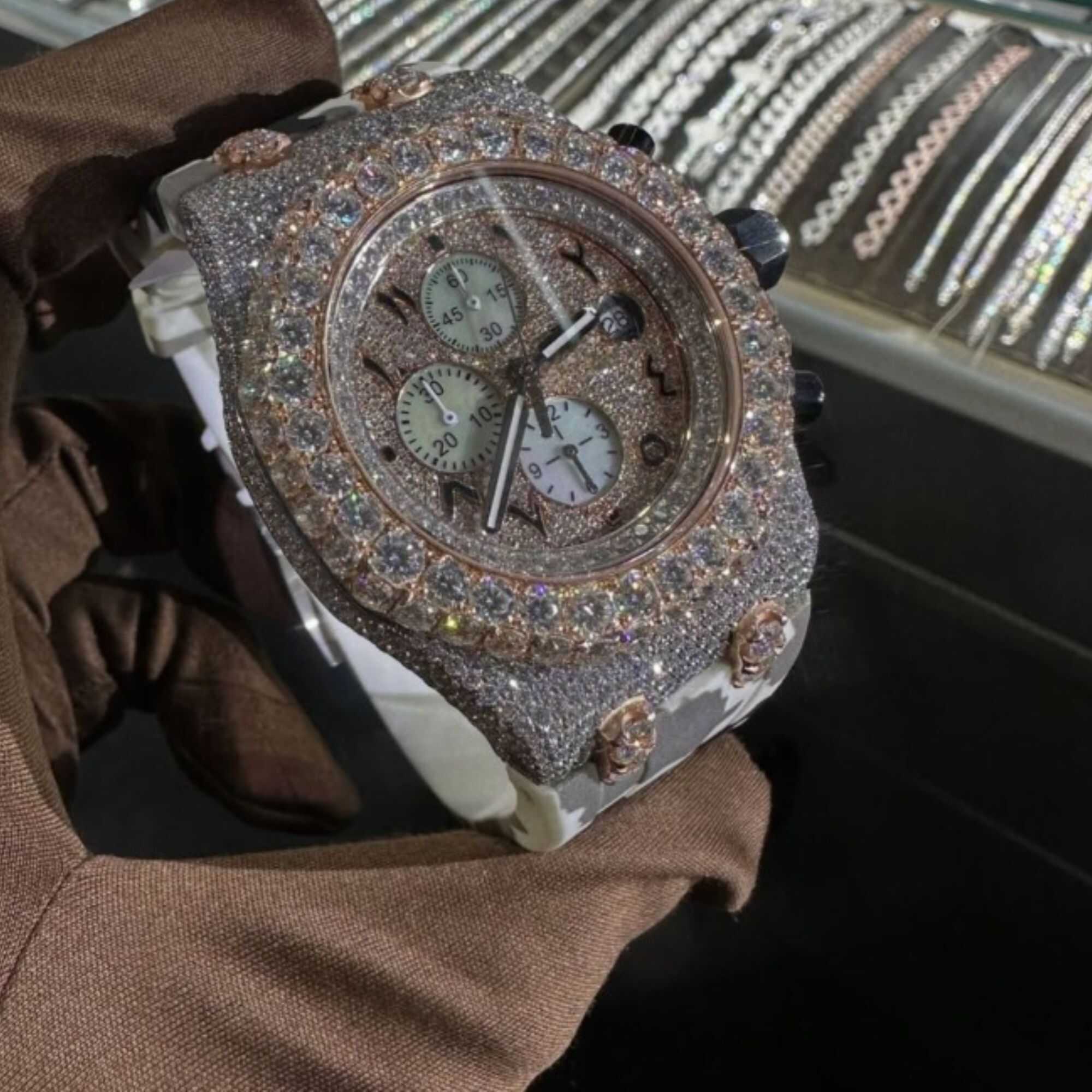 Moissanite Watches Fully Iced with Minimalist Round Dial for Men & Women 2 Moissanite Watches Fully Iced with Minimalist Round Dial for Men & Women - Image 2