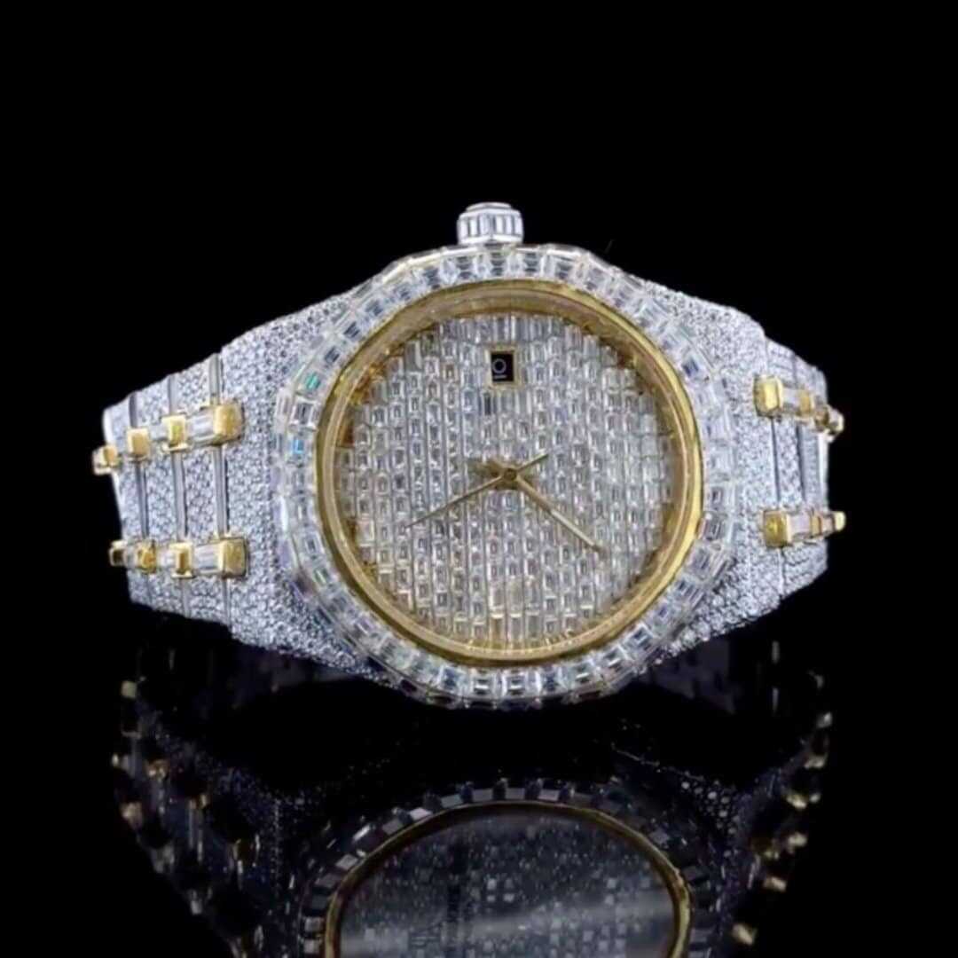 44MM White Gold Plated Hip Hop Iced Out Men's Watch 1 44MM White Gold Plated Hip Hop Iced Out Men's Watch