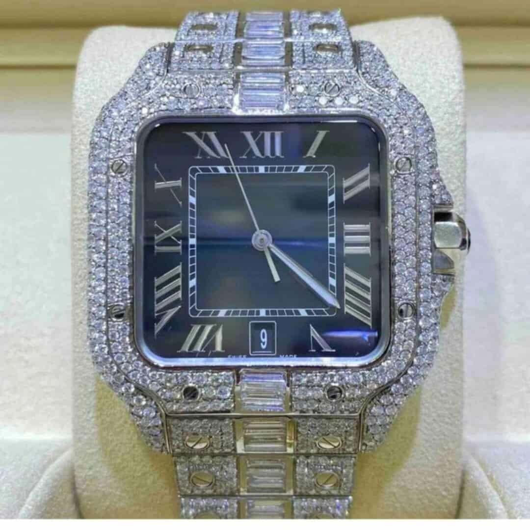 Fashion Iced Out Moissanite Watch in Stainless Steel 2 Fashion Iced Out Moissanite Watch in Stainless Steel - Image 2