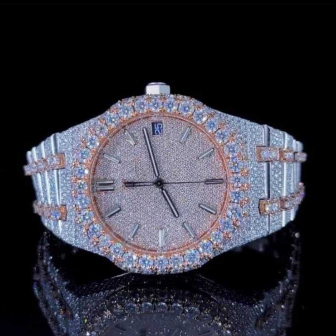 Women’s Moissanite Diamond Bust Down Watch 1 Women’s Moissanite Diamond Bust Down Watch
