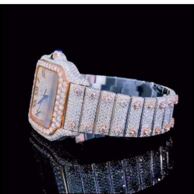 Women’s Moissanite Bust Down Chronograph Watch 1 Women’s Moissanite Bust Down Chronograph Watch