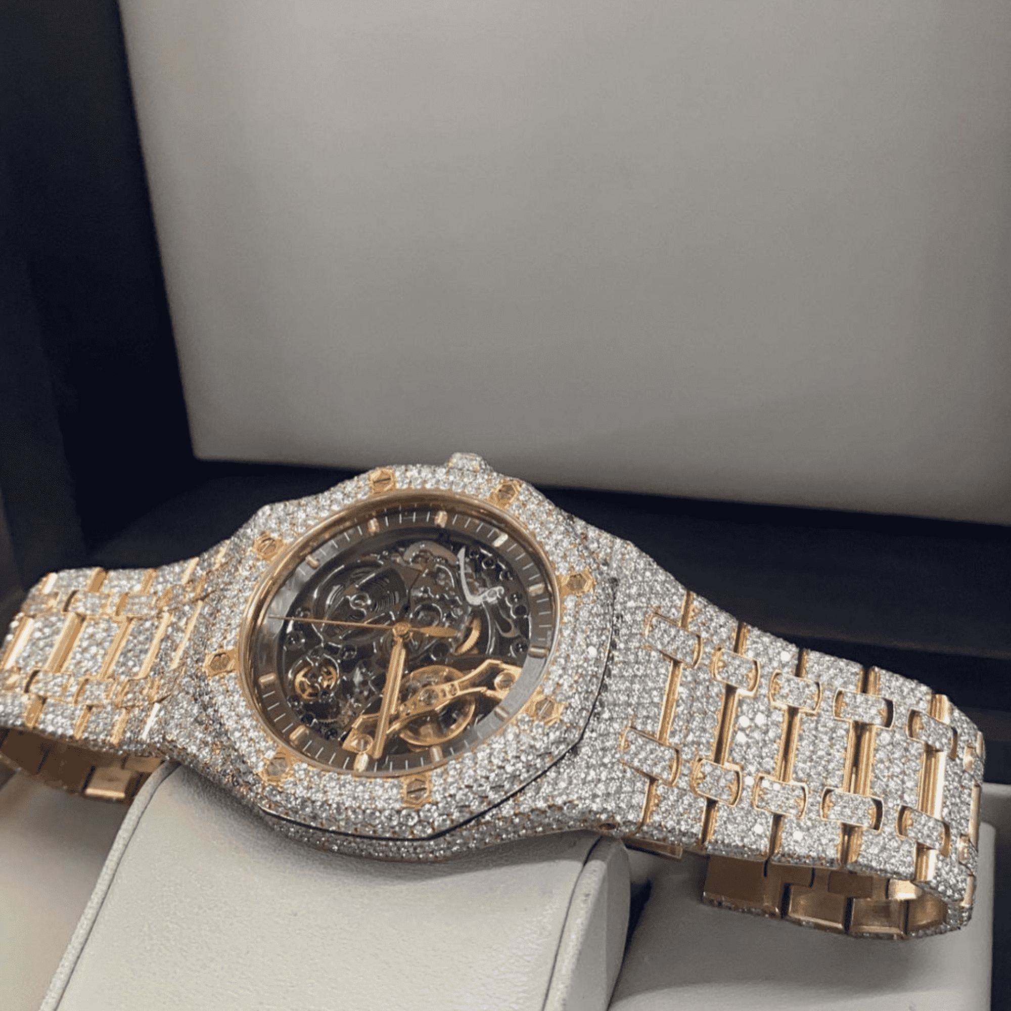 Classic Automatic Watch with Iced Out Bust Down Finish 2 Classic Automatic Watch with Iced Out Bust Down Finish - Image 2