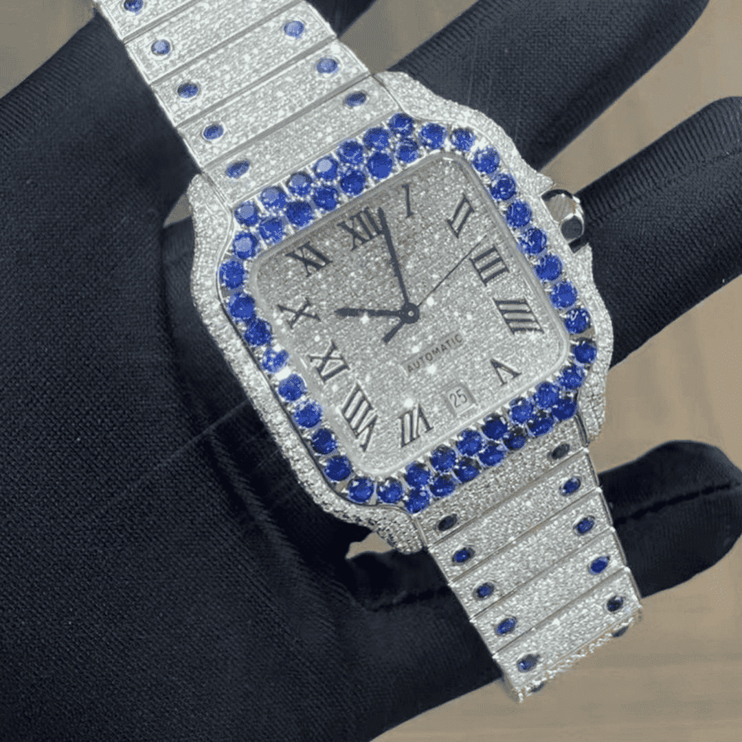 Diamond Moissanite Watch Full Iced Out Luxury Timepiece 4 Diamond Moissanite Watch Full Iced Out Luxury Timepiece - Image 4