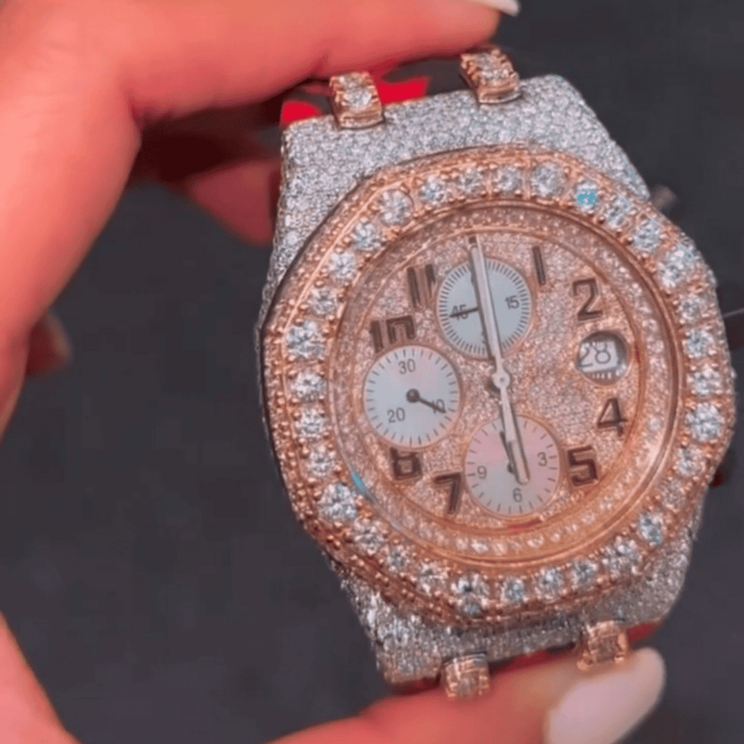 Iced-Out Bust Down VVS Moissanite Fashionable Watch 2 Iced-Out Bust Down VVS Moissanite Fashionable Watch - Image 2