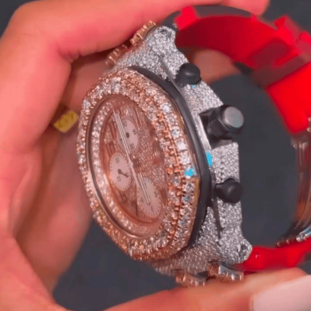 Iced-Out Bust Down VVS Moissanite Fashionable Watch 5 Iced-Out Bust Down VVS Moissanite Fashionable Watch - Image 5