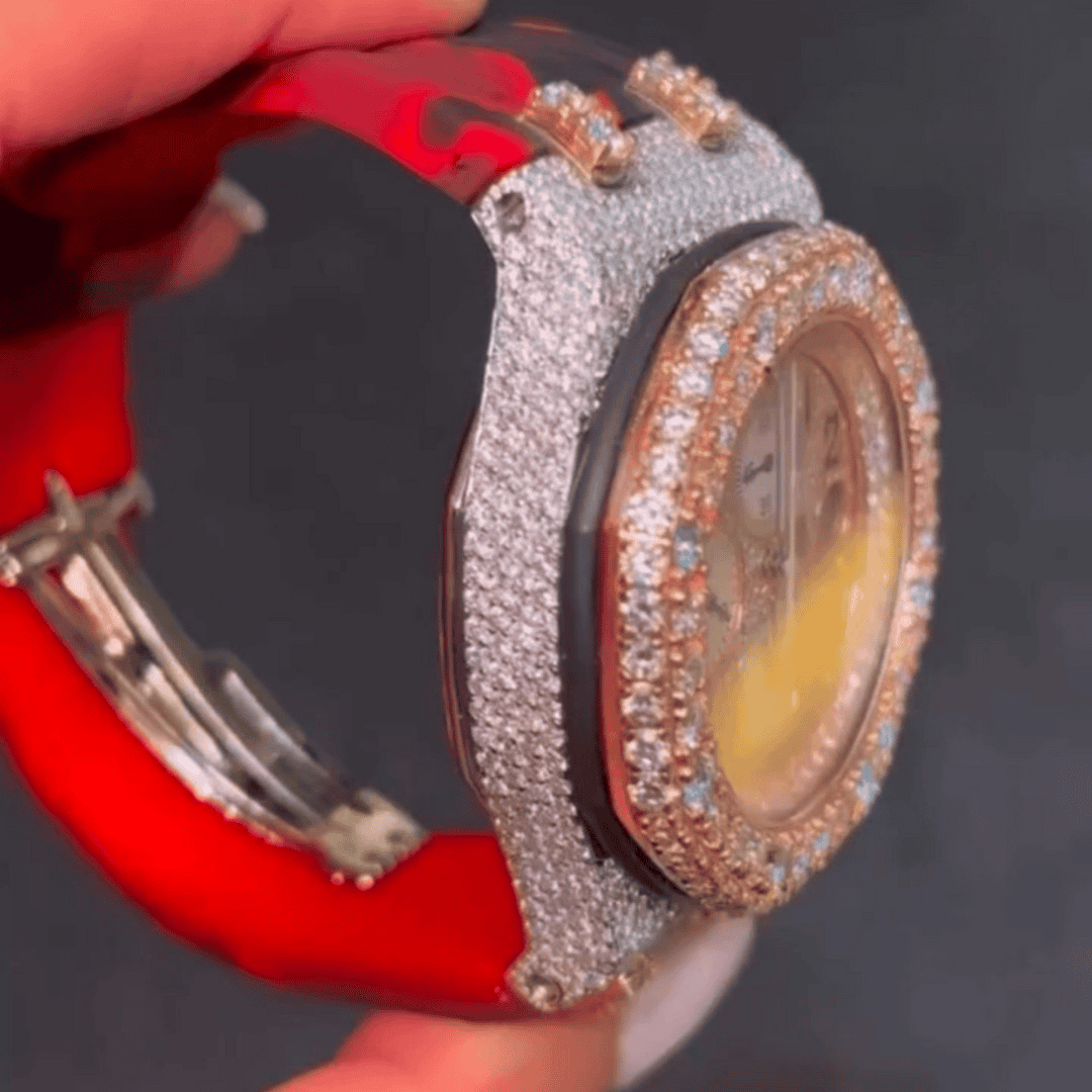 Iced-Out Bust Down VVS Moissanite Fashionable Watch 4 Iced-Out Bust Down VVS Moissanite Fashionable Watch - Image 4