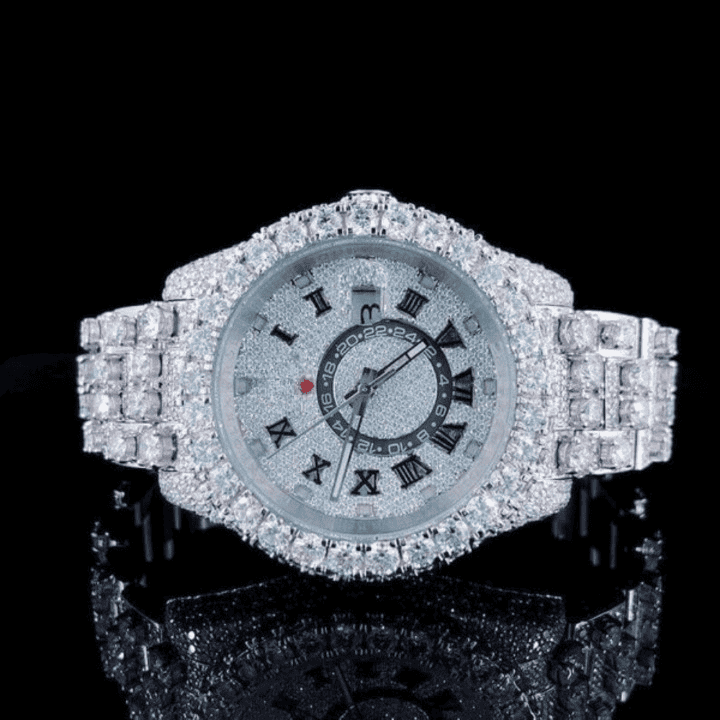 Full Shine Bust Down Iced Out Watches, Moissanite Watches 1 Full Shine Bust Down Iced Out Watches, Moissanite Watches