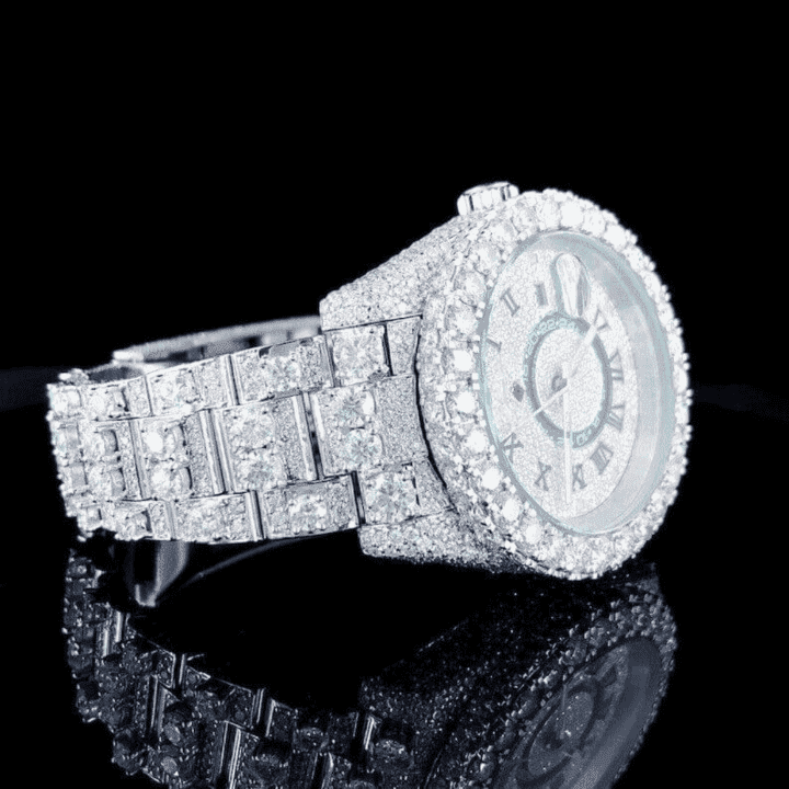 Full Shine Bust Down Iced Out Watches, Moissanite Watches 4 Full Shine Bust Down Iced Out Watches, Moissanite Watches - Image 4