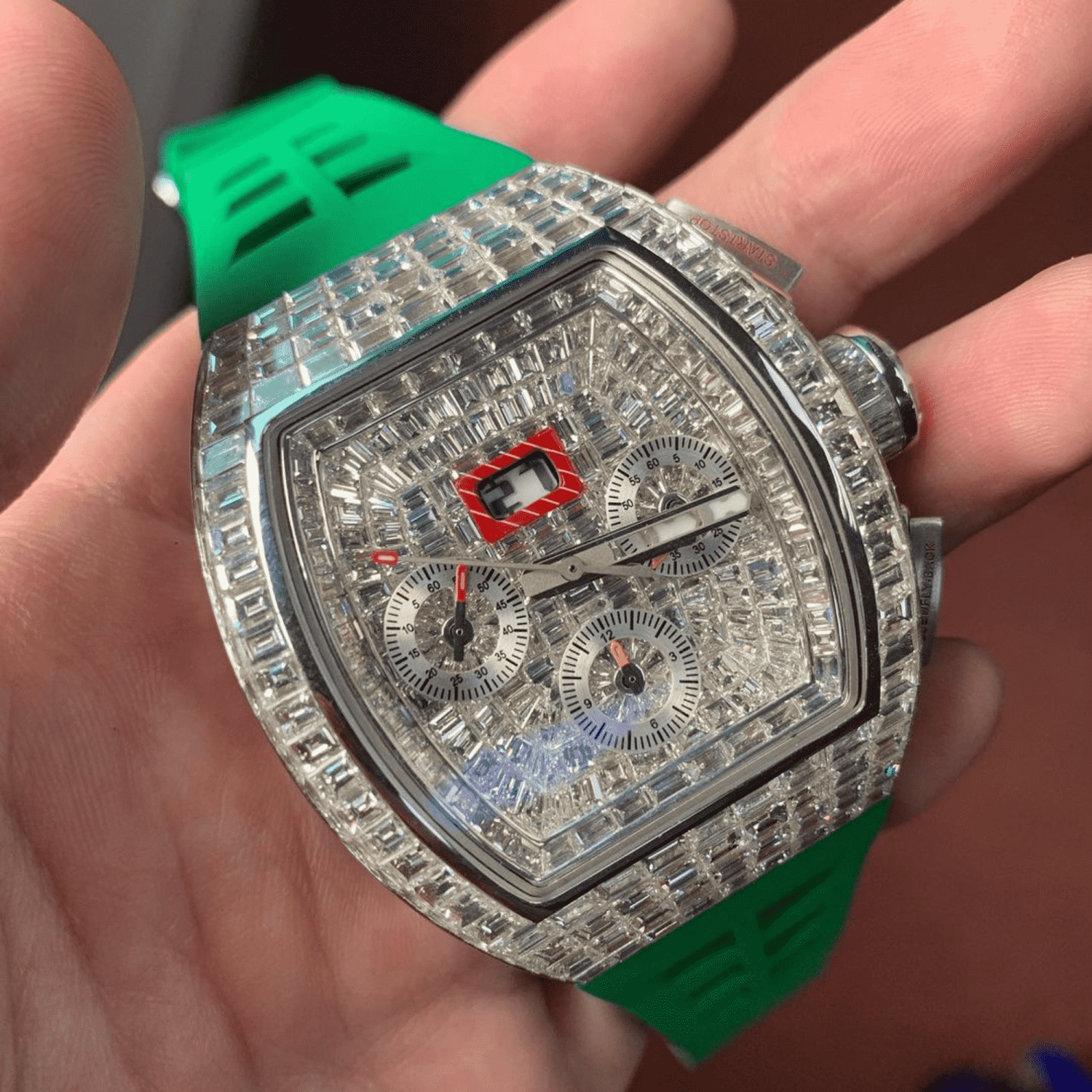 Men’s Moissanite Iced Out Watch with Flexible Silicone Band 3 Men’s Moissanite Iced Out Watch with Flexible Silicone Band - Image 3
