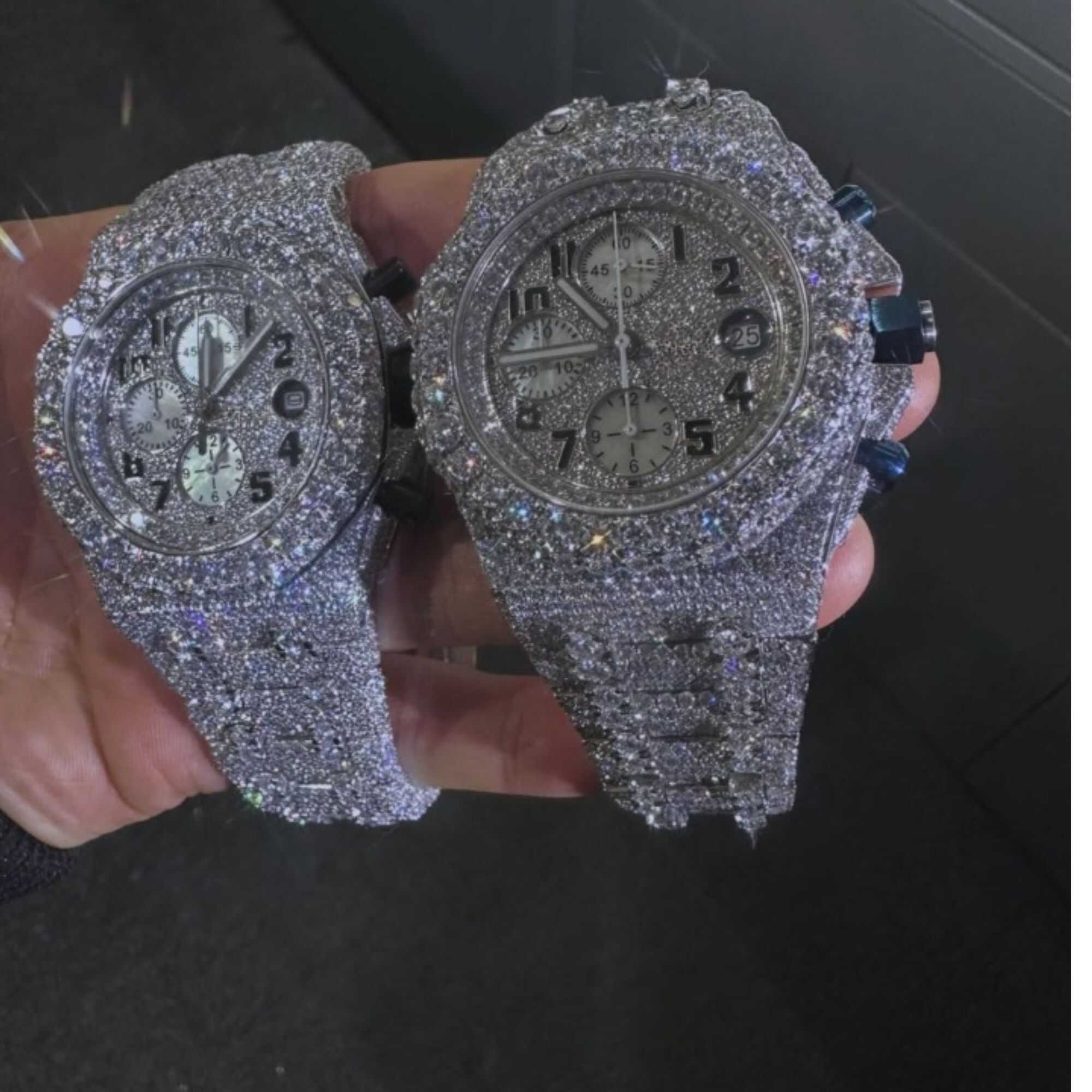 Moissanite Watches Fully Iced Out with Round Dial 5 Moissanite Watches Fully Iced Out with Round Dial - Image 5