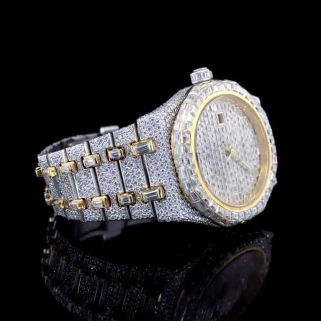 44MM White Gold Plated Hip Hop Iced Out Men's Watch 3 44MM White Gold Plated Hip Hop Iced Out Men's Watch - Image 3