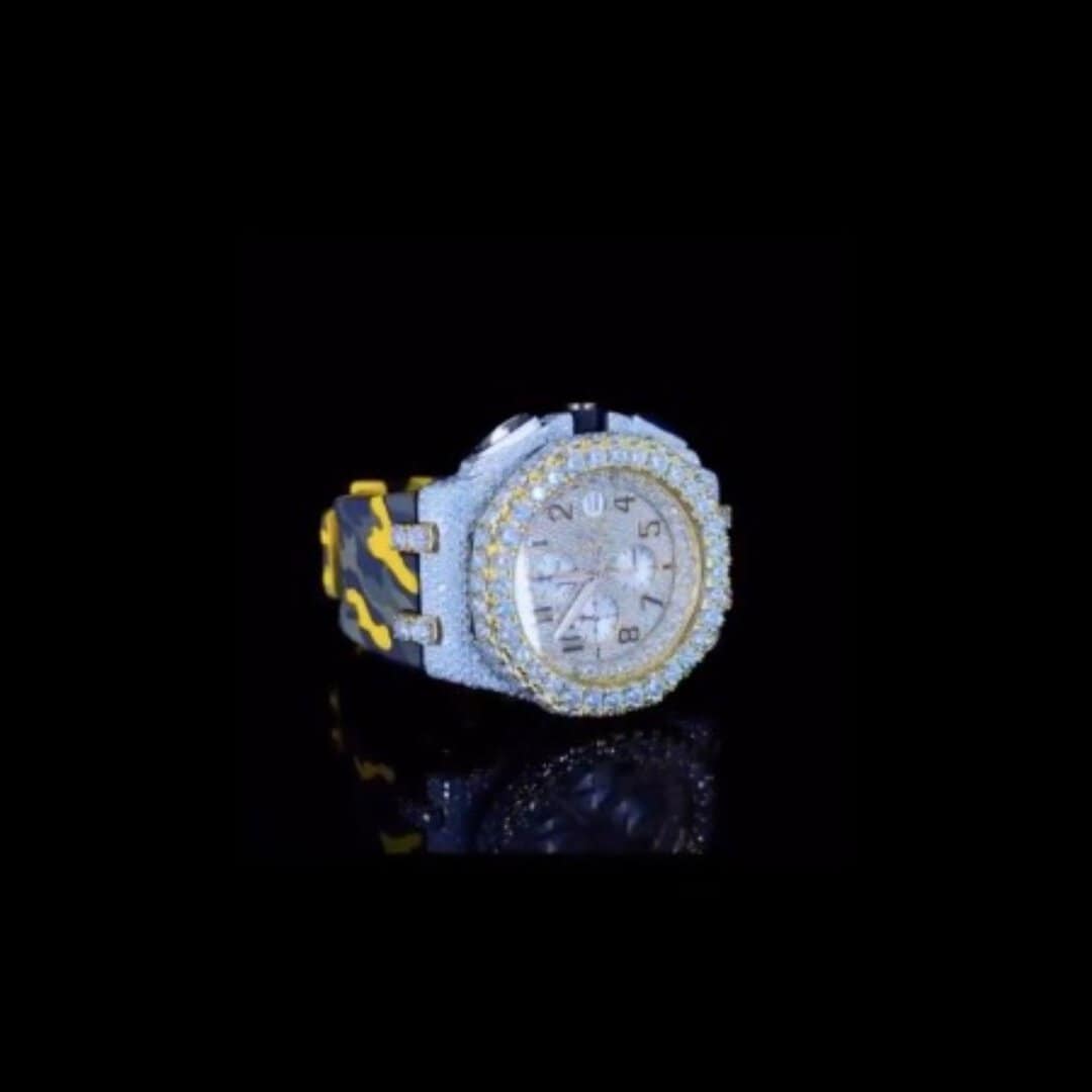Fully Iced Moissanite Silicone Strap Watch 3 Fully Iced Moissanite Silicone Strap Watch - Image 3