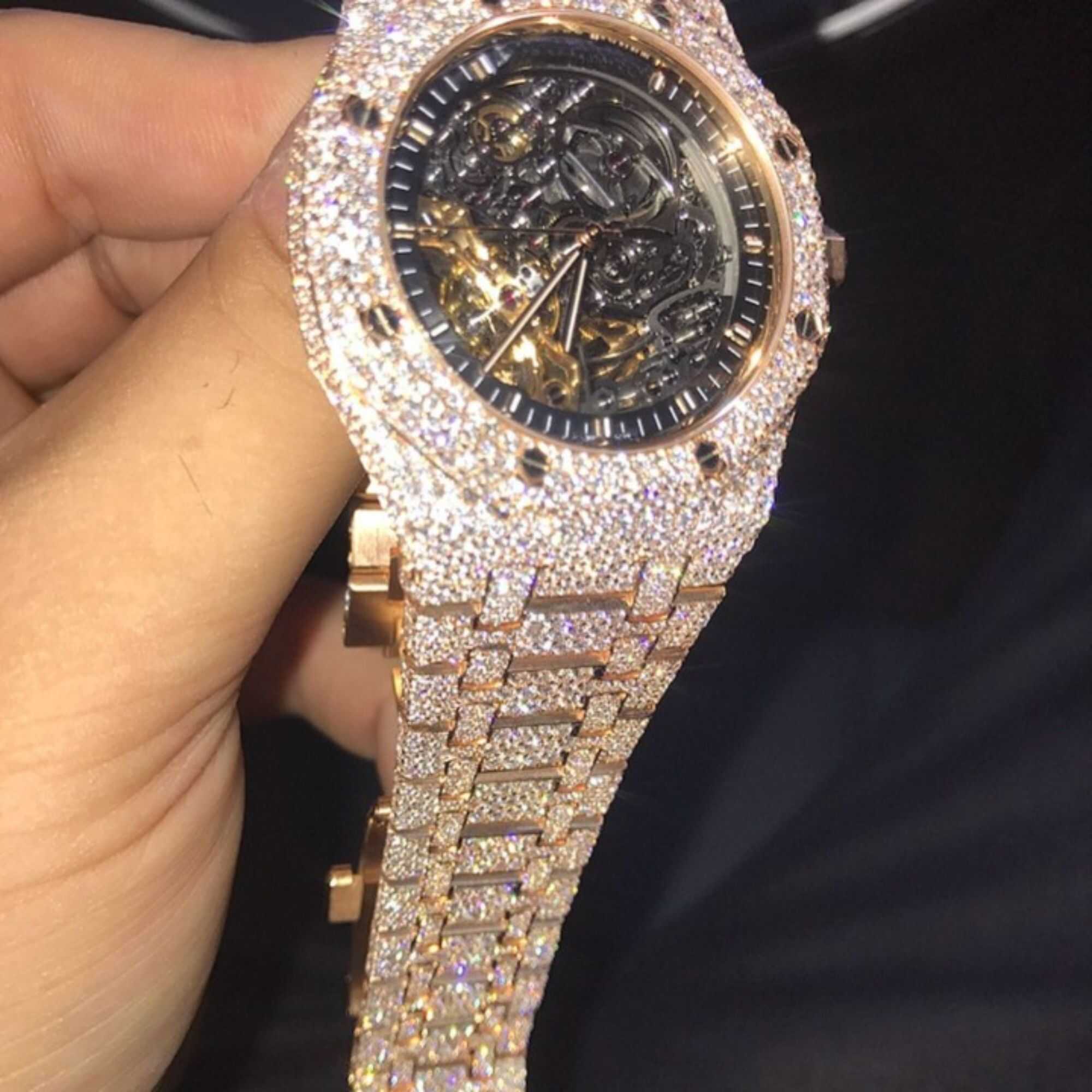 Premium Frosted Bust Down Iced Out Watches, Moissanite Watches 4 Premium Frosted Bust Down Iced Out Watches, Moissanite Watches - Image 4