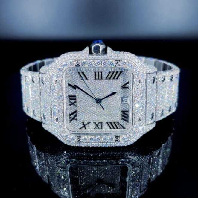 Diamond Moissanite Bust Down Watch – Iced Out Style
