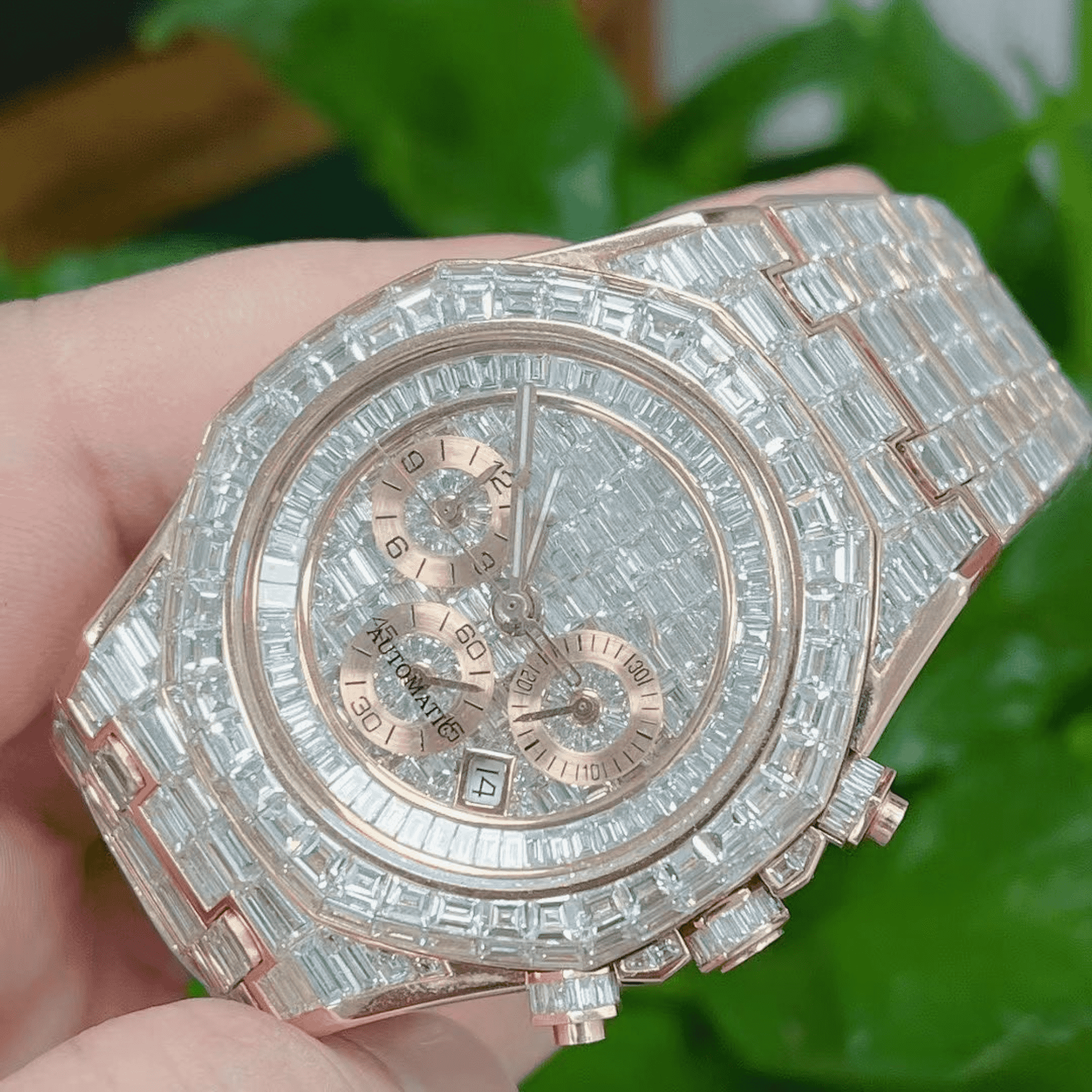 Bold 44MM Men’s Iced Out Watch in 14K White Gold Plating 2 Bold 44MM Men’s Iced Out Watch in 14K White Gold Plating - Image 2