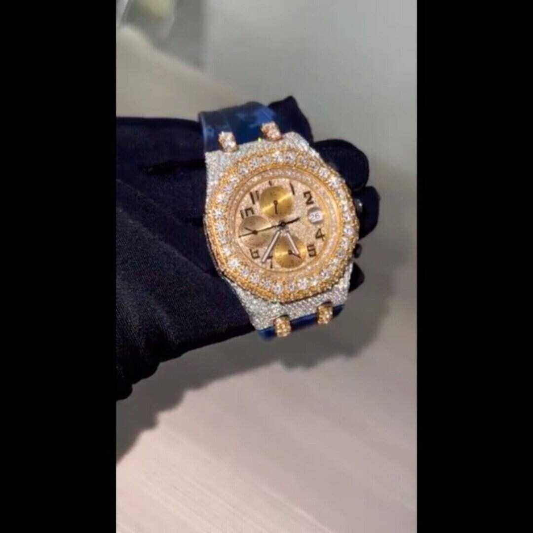 VVS Shine Moissanite Iced Out Watch on Silicone Strap 2 VVS Shine Moissanite Iced Out Watch on Silicone Strap - Image 2