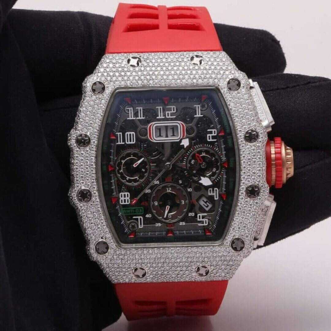 Iced Out Moissanite Watch with Soft Silicone Fit 5 Iced Out Moissanite Watch with Soft Silicone Fit - Image 5