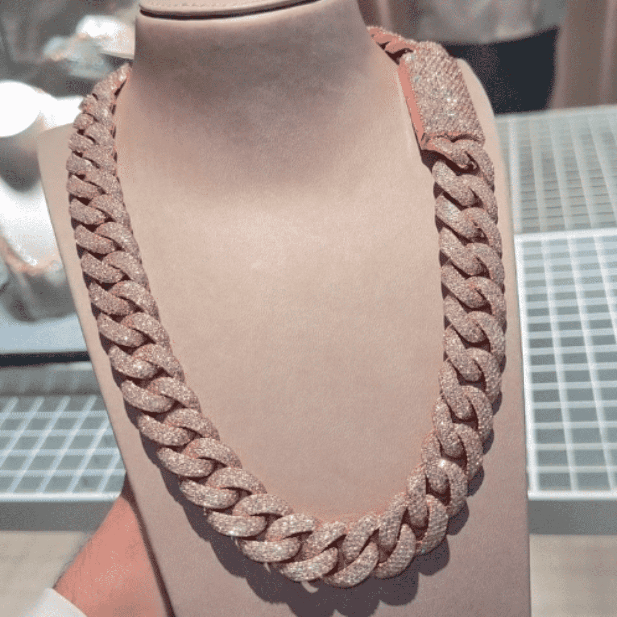 20mm Moissanite Chains in Silver for Men & Women With Sparkling Shine 2 20mm Mens Silver Cuban Link Chain