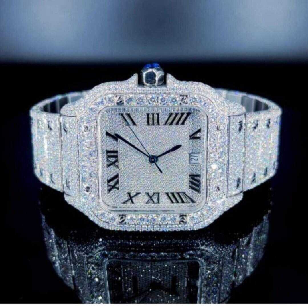 Luxury Fully Iced Moissanite Watch 1 Luxury Fully Iced Moissanite Watch