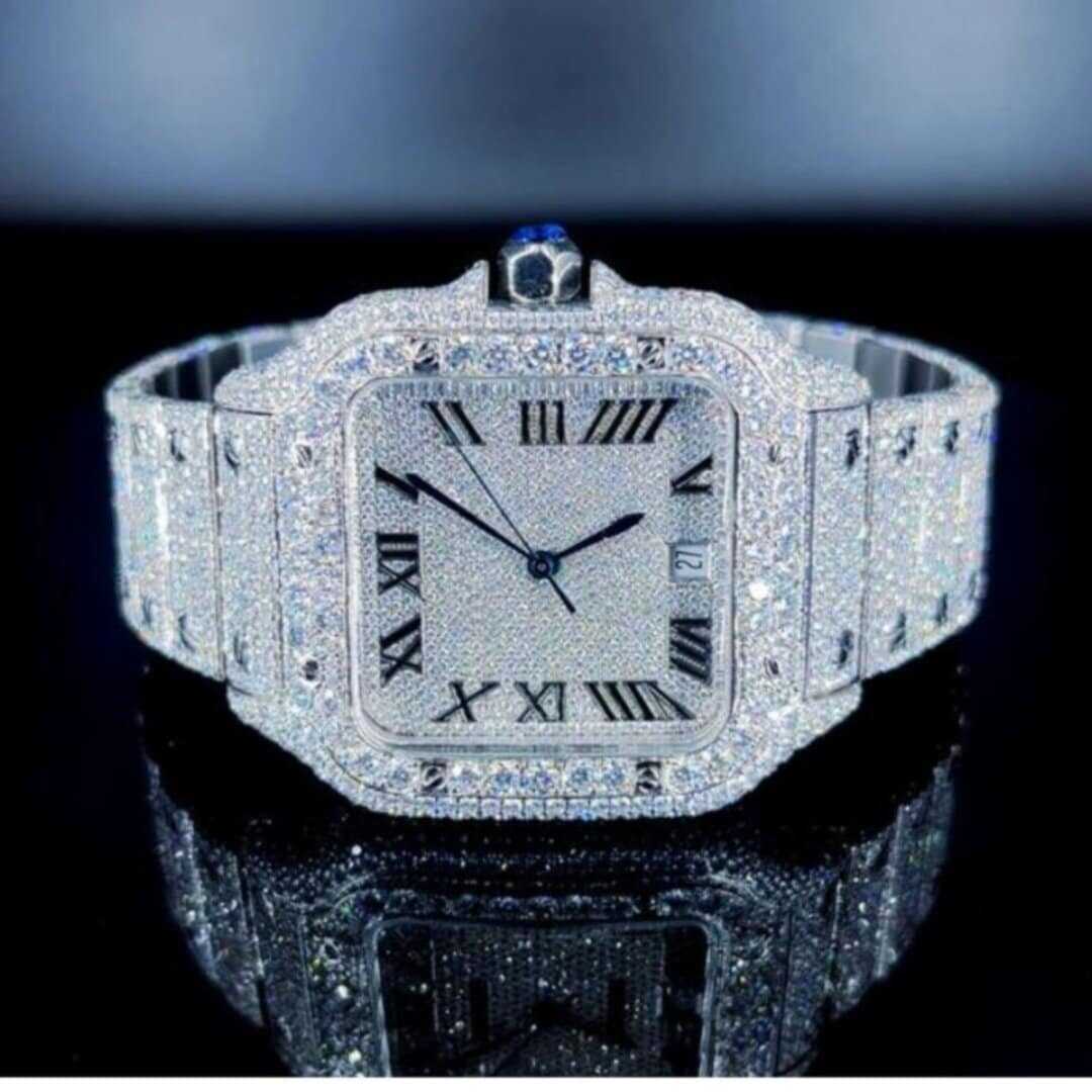 Luxury Fully Iced Moissanite Watch 2 Luxury Fully Iced Moissanite Watch - Image 2