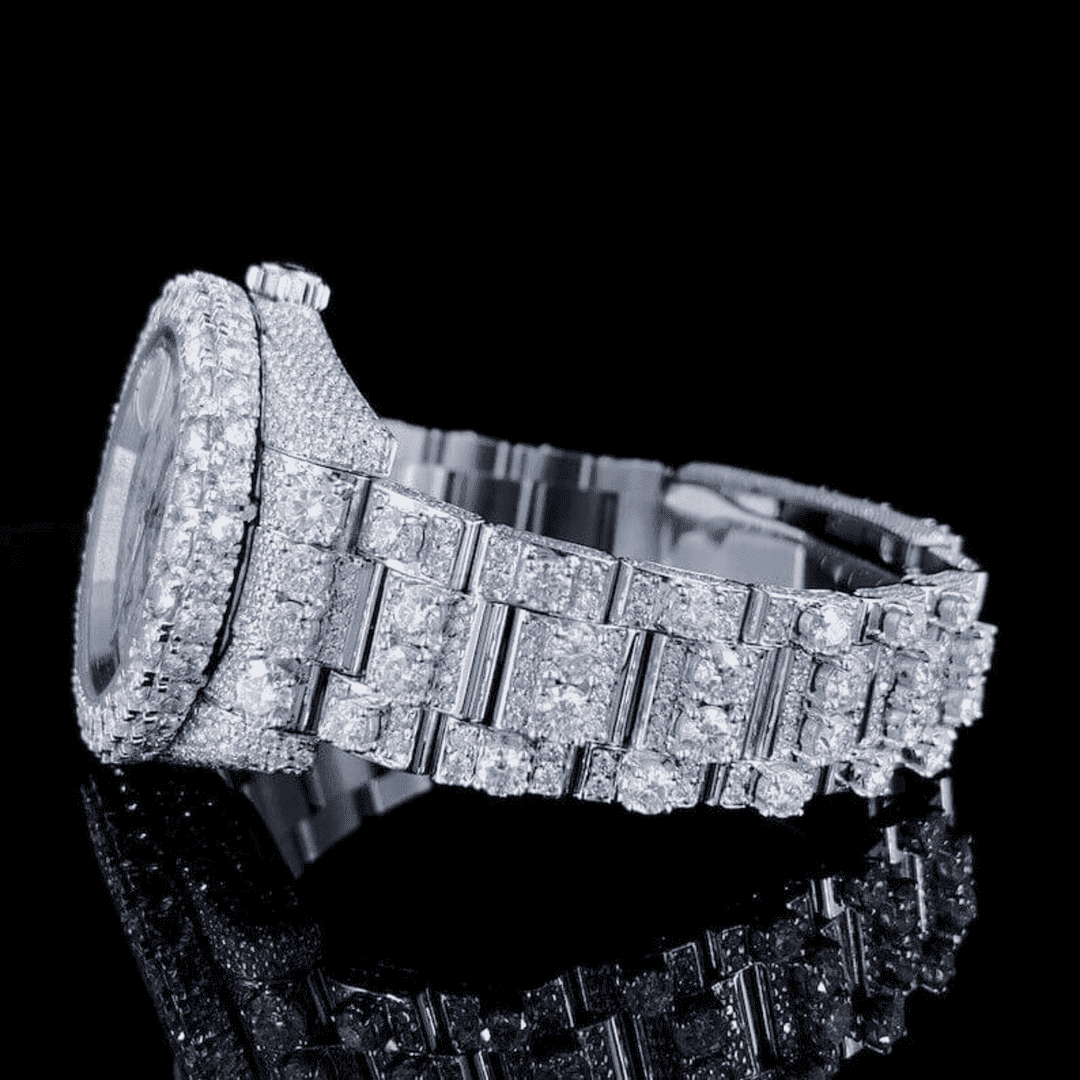 Full Shine Bust Down Iced Out Watches, Moissanite Watches 2 Full Shine Bust Down Iced Out Watches, Moissanite Watches - Image 2
