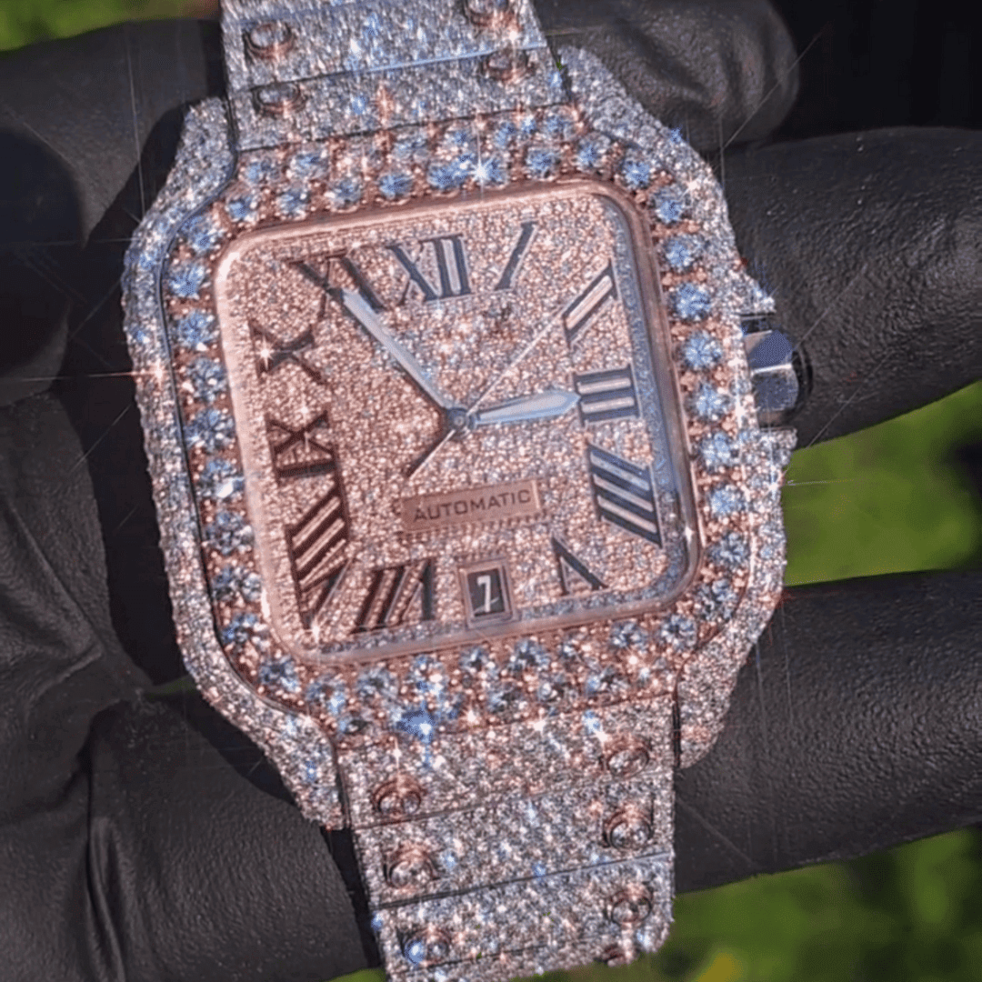 VVS Moissanite Hip Hop Fully Iced Out Watch 1 VVS Moissanite Hip Hop Fully Iced Out Watch