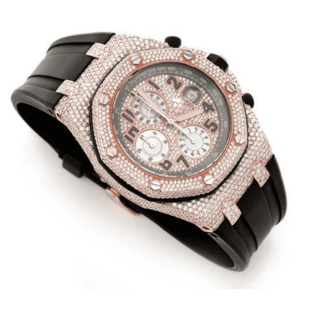 Iced Out Moissanite Watch with Comfortable Silicone Band 1 Iced Out Moissanite Watch with Comfortable Silicone Band