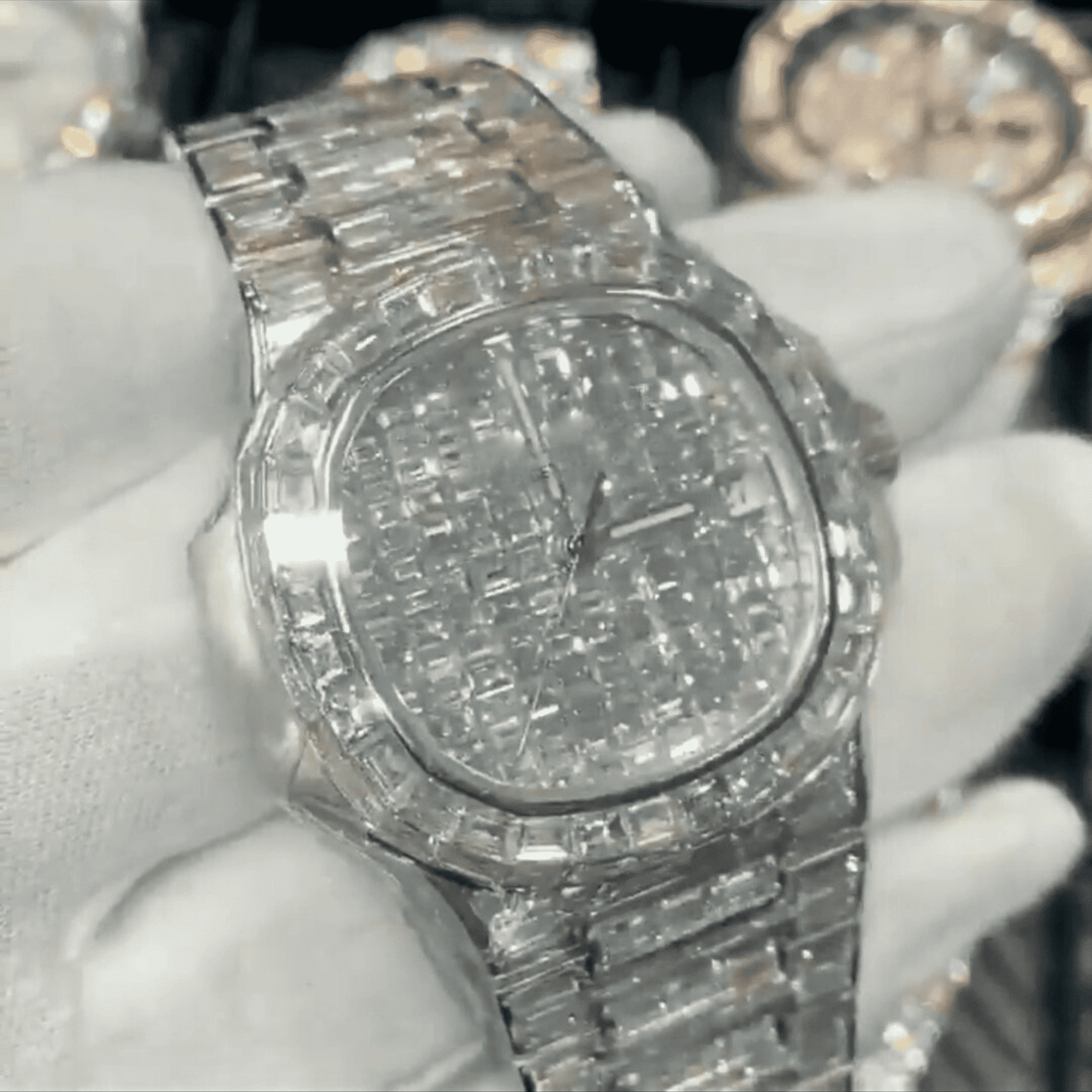 Luxury Iced Out Moissanite VVS Chronograph Watch 1 Luxury Iced Out Moissanite VVS Chronograph Watch