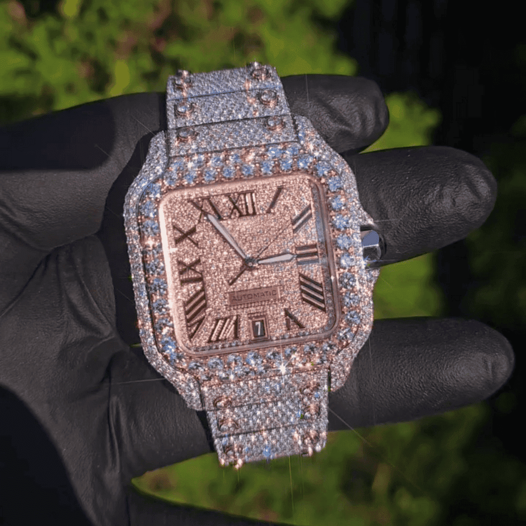 VVS Moissanite Hip Hop Fully Iced Out Watch 5 VVS Moissanite Hip Hop Fully Iced Out Watch - Image 5
