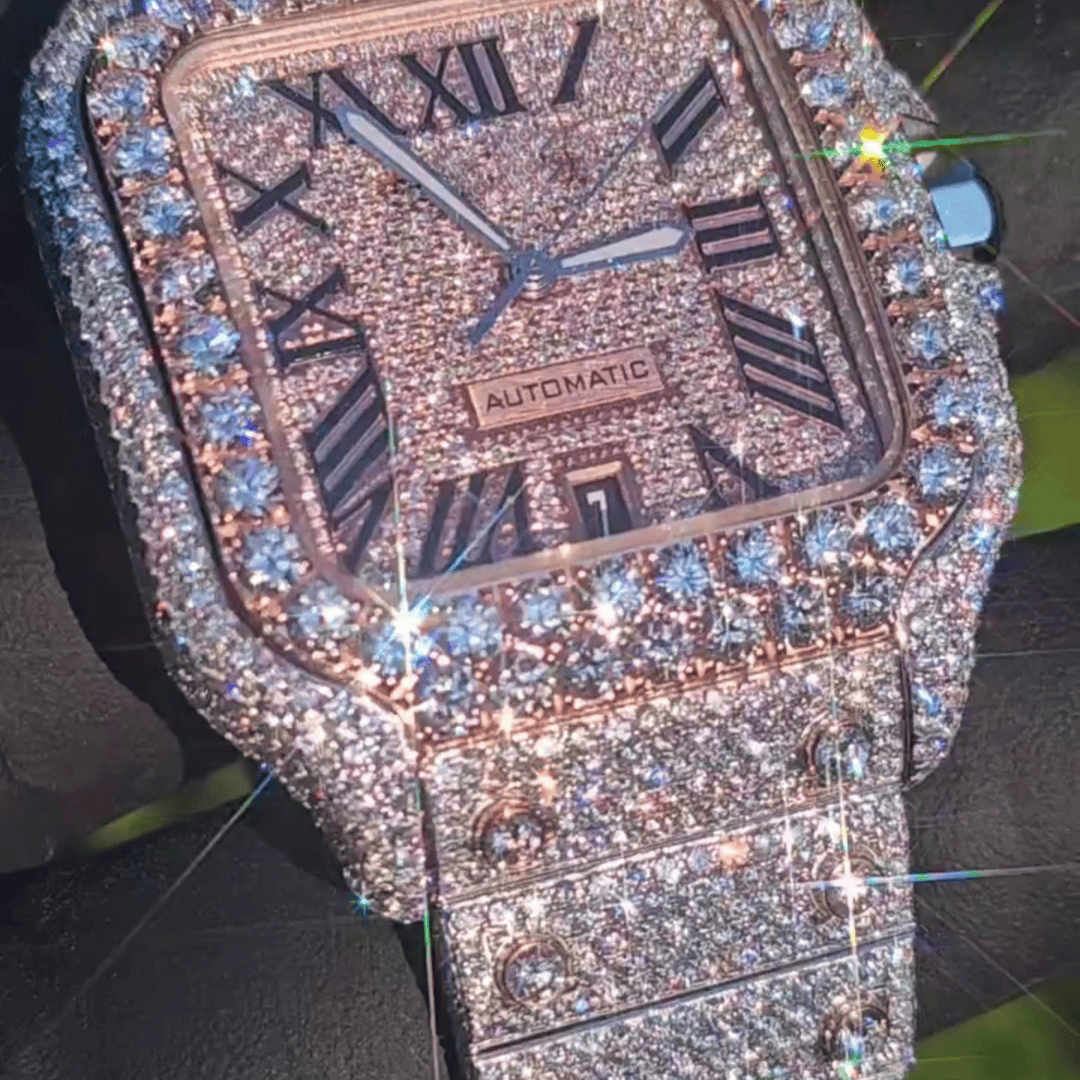 VVS Moissanite Hip Hop Fully Iced Out Watch 4 VVS Moissanite Hip Hop Fully Iced Out Watch - Image 4